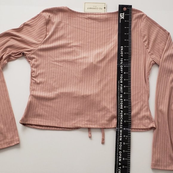 NO COMMENT Tie Front Top - Picture 5 of 5